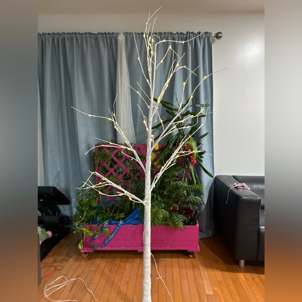 6FT Lighted Birch Tree, LED Birch Tree with Fairy Lights